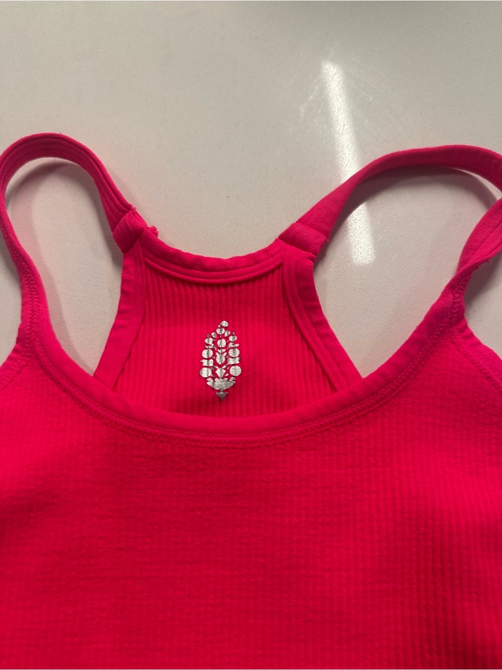 FP Movement by Free People Red Ribbed Racerback Crop - Picture 2 of 4